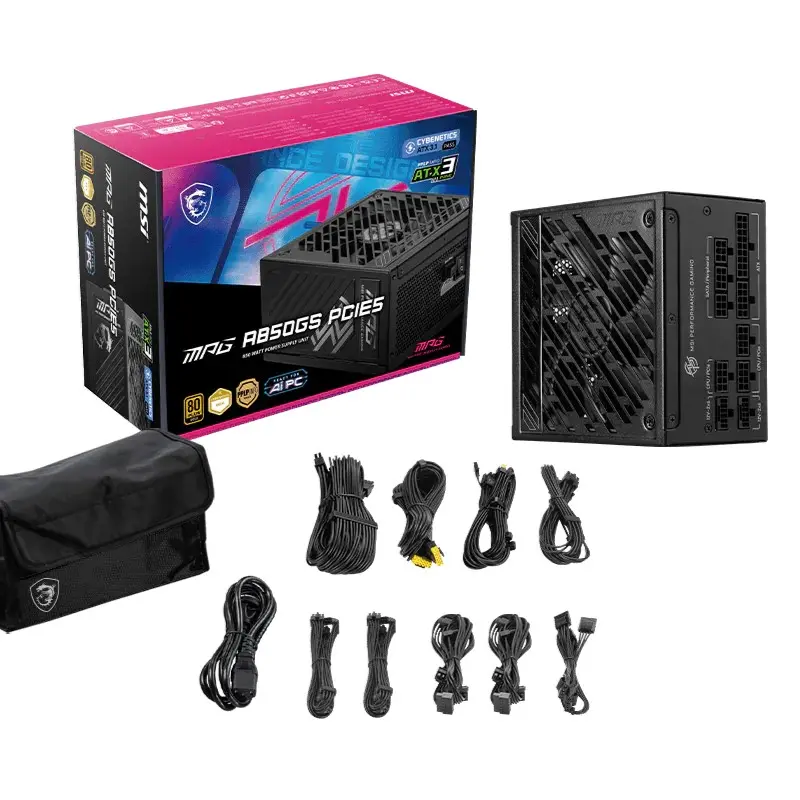 PSU MSI MPG A850GS 80+ GOLD FULL MODULAR PCIE-5 BLACK